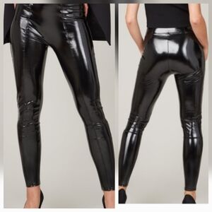 SPANX High-Shine Black Faux Leather Leggings